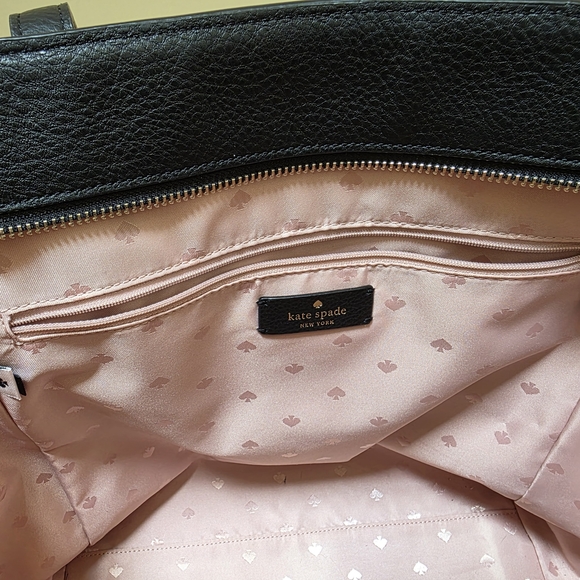 Kate Spade Marti Pebble Black Leather Tote Bag With Brass Hardware - Picture 4 of 4